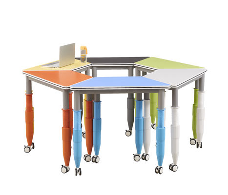 Modern Height Adjustable Melamine Board Training Room Tables And Chairs