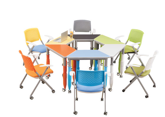 Modern Height Adjustable Melamine Board Training Room Tables And Chairs