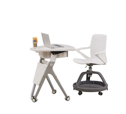 ABS PP Office Desk And Chair Set H680*W450*D400mm Cup Holder Available