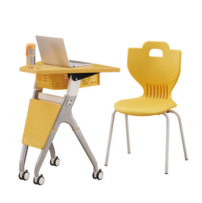 Foldable PP Plastic Round Student Training Room Tables And Chairs Set