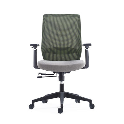 Black MID Back Mesh Back Swivel Chair 3D PU Armrest Injection Foam For Seat