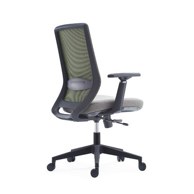 Black MID Back Mesh Back Swivel Chair 3D PU Armrest Injection Foam For Seat