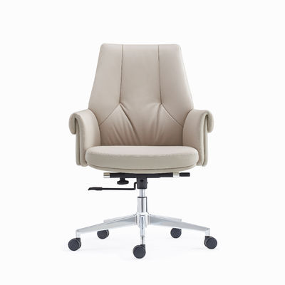 Ergonomic PU Genuine Leather Office Swivel Chair Upholstery Armrest