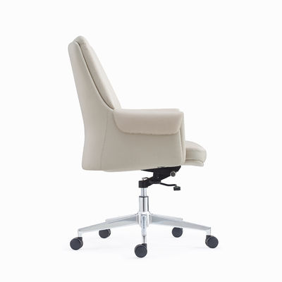 Ergonomic PU Genuine Leather Office Swivel Chair Upholstery Armrest