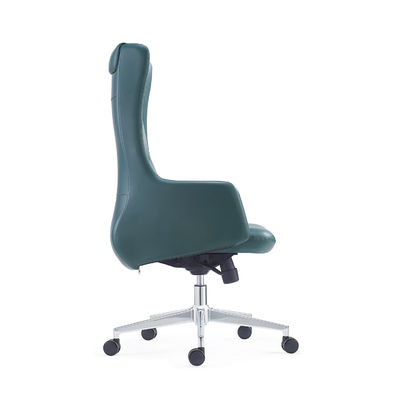 Dark Green Executive Leather Office Chair Upholstery Armrest