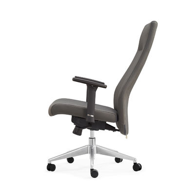 Comfortable Authentic Leather Rolling Office Chair High Density Foam