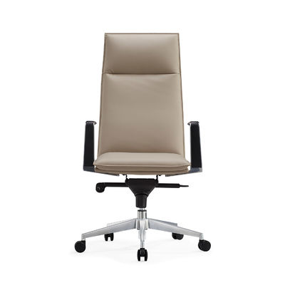 High Back Genuine Leather Executive Chair 5 Position Sychron Mechanism