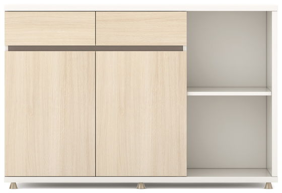 E1 Grade MFC Melamine Office Furniture Office File Storage Cabinet 1.2M 2 Doors