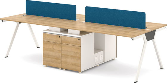 Melamine Board Partition Table Office Kadeem Wood With Metal Legs