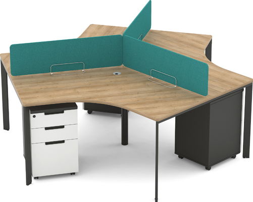 Modern Three Seats Office Conference Table Dividers Wooden