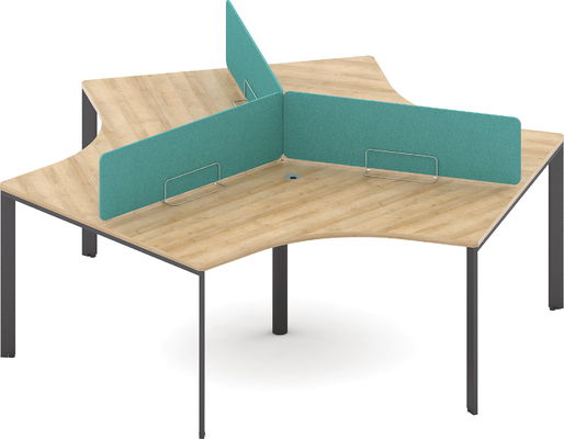 Modern Three Seats Office Conference Table Dividers Wooden