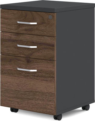 Wooden Melamine Office Furniture Small Mobile Storage Cabinet With 3 Sliding Drawers