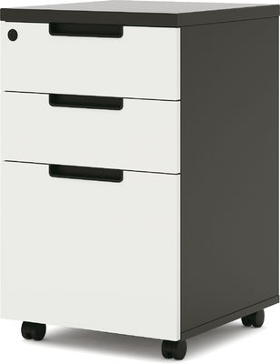 Wooden Melamine Office Furniture Small Mobile Storage Cabinet With 3 Sliding Drawers