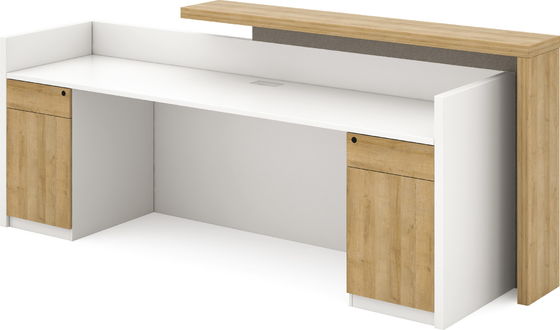 OEM 2.4M Office Reception Desks Office Counter Desk Long Shape