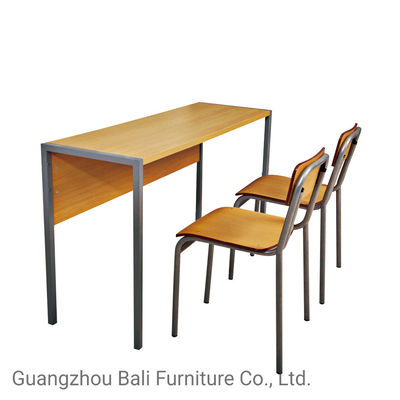 Wooden Classroom Table Chair Set For Study Students PVC Cover Edge