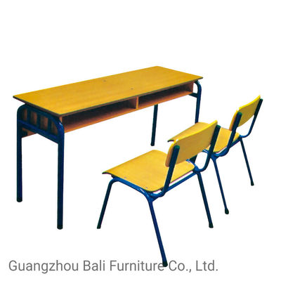 Wooden Classroom Table Chair Set For Study Students PVC Cover Edge