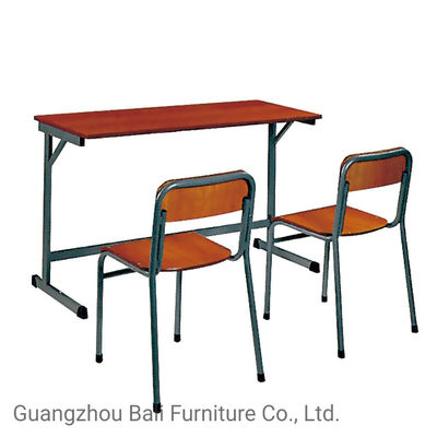 Wooden Classroom Table Chair Set For Study Students PVC Cover Edge