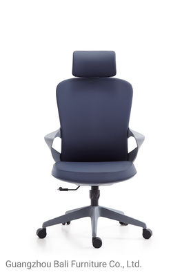 Middle Back Leather Office Swivel Chair Executive With Headrest