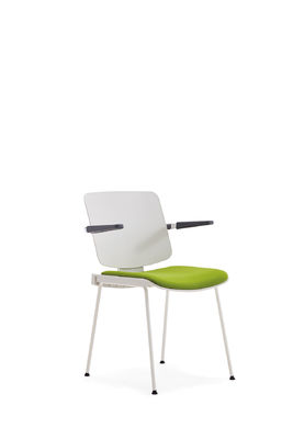 Stackable Plastic PP Office Chair With Writing Pad Aluminium Alloy Wordpad