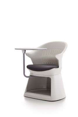 Modern PP Training Chairs with Rotatary Solid Wood Writing Pad Used In School Training Room
