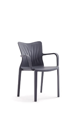 White PP Training Room Tables And Chairs Plastic Dining Chairs With Armrest