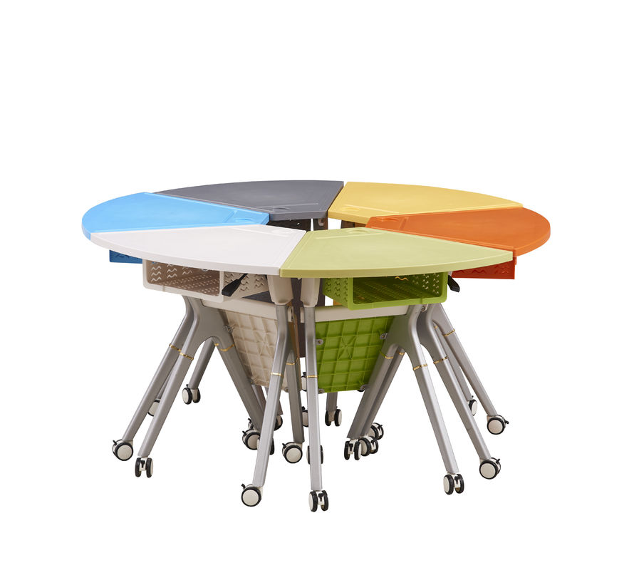 Modern Foldable Desk Unit ABS / PP Plastic Training Room Tables with Castors