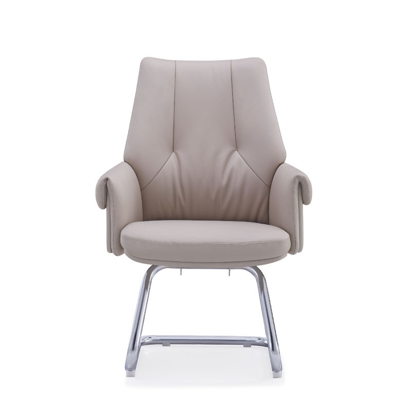 Paded Armrest Leather Office Visitor Chair High Density Foam