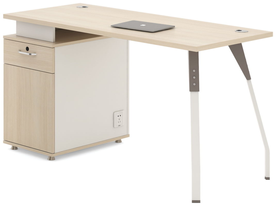 E0 E1 Board Wooden Office Computer Table With Steel Bracket Feet