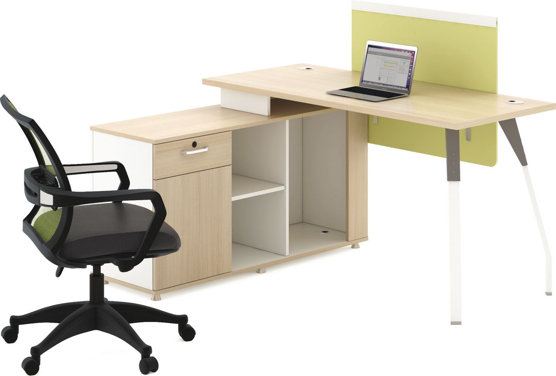 MDF Board Wooden Office Computer Table Melamine Office Furniture With Cabinet