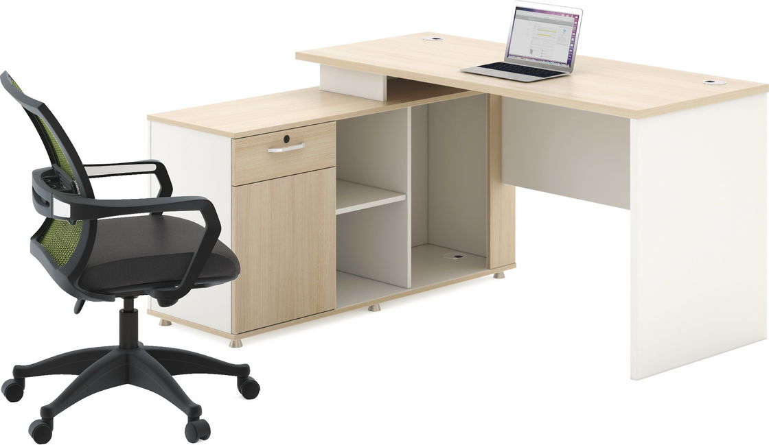 Modern Panel Office Standing Computer Table MDF Board With Vice Desk