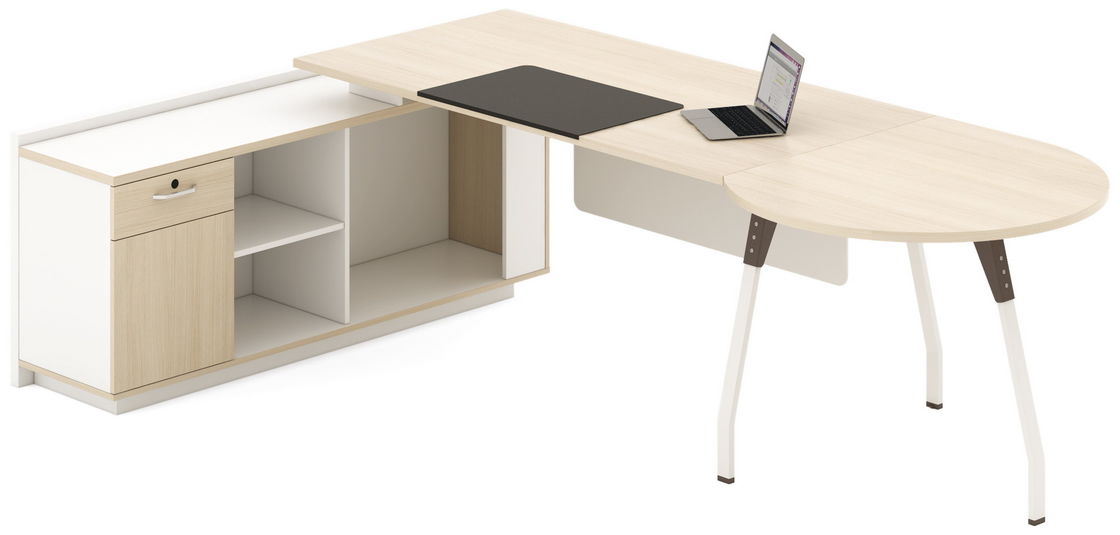 MDF Board Office Executive Table Office Manager Table With Steel Leg