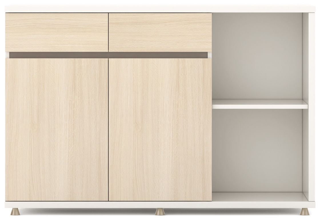 E1 Grade MFC Melamine Office Furniture Office File Storage Cabinet 1.2M 2 Doors