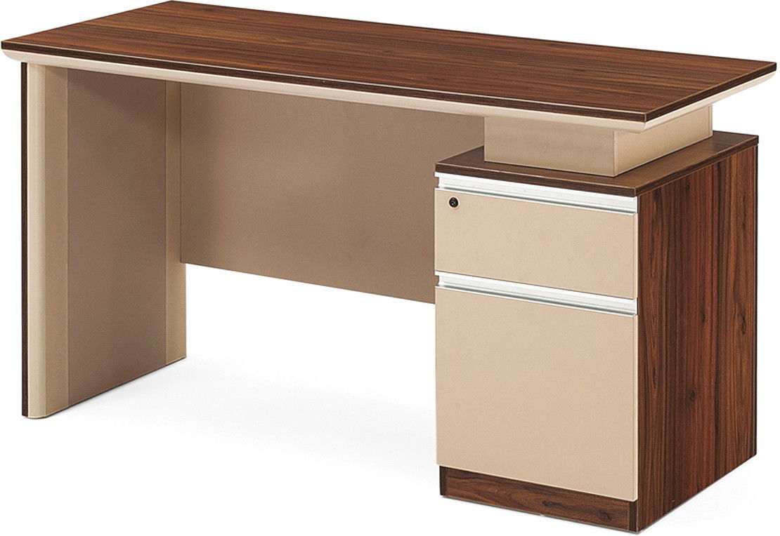 0.3MM Veneer Wooden Office Computer Table Home Office Desk 1.4 / 1.6M
