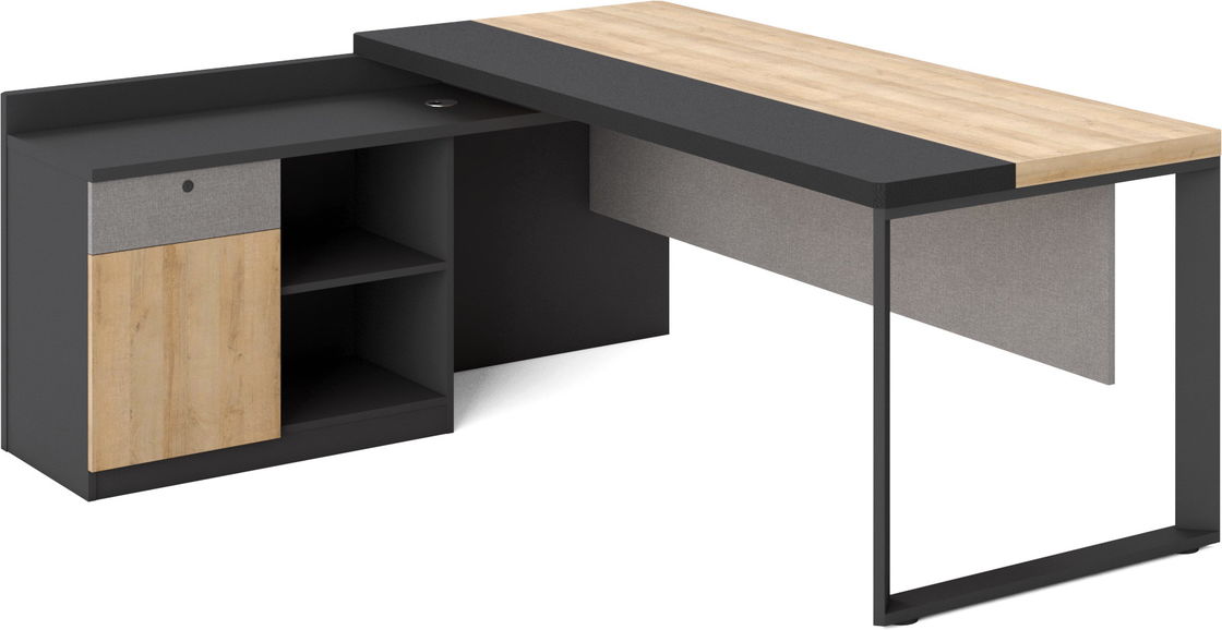1.6M / 1.8M Luxury Contemporary Executive Desk With Metal Legs