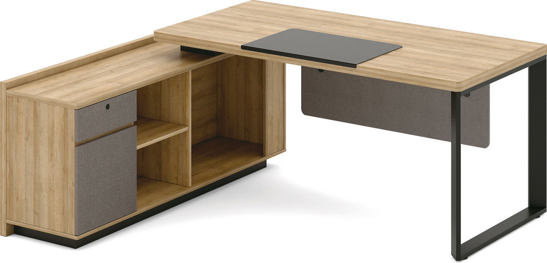 1.6M / 1.8M Wooden Office Computer Table Executive Office Desk With Metal Legs