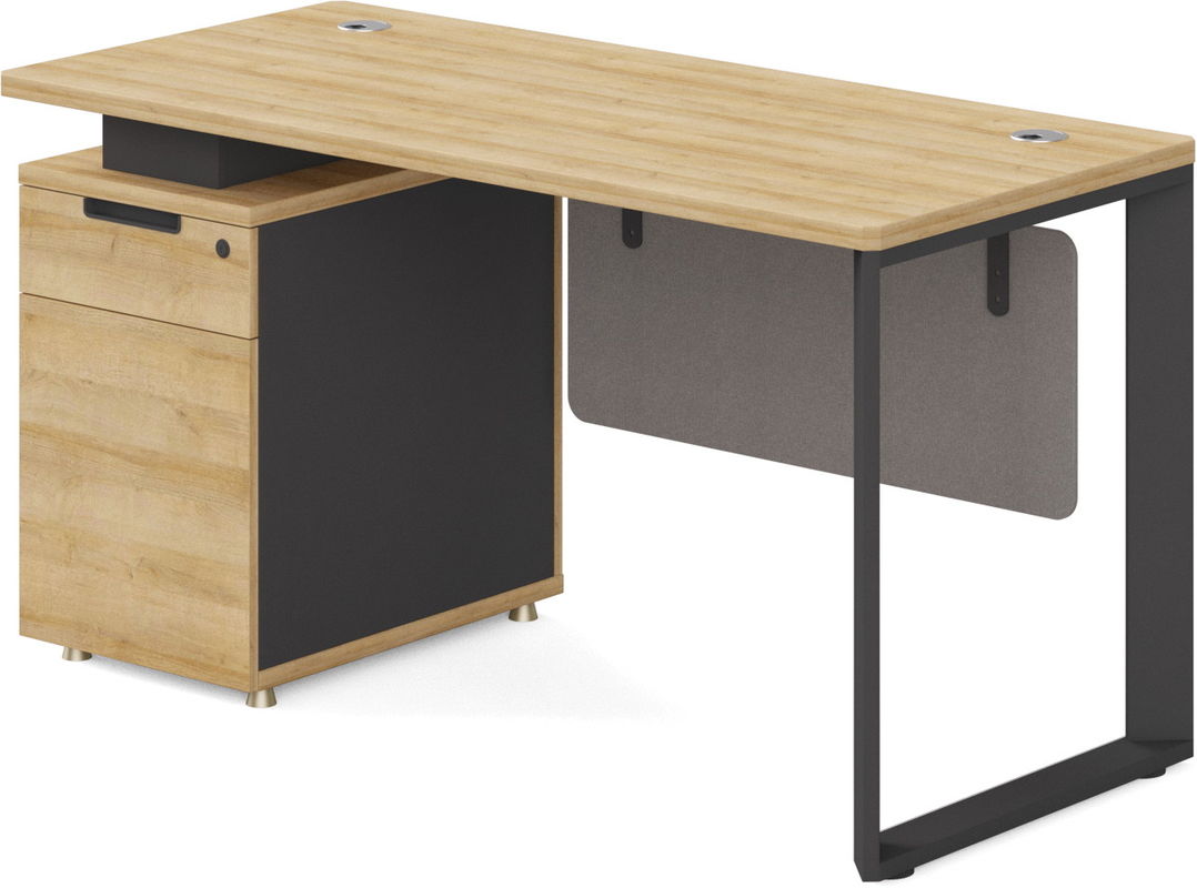 1.4M Melamine Office Furniture Table Desk With Metal Legs SGS certificate