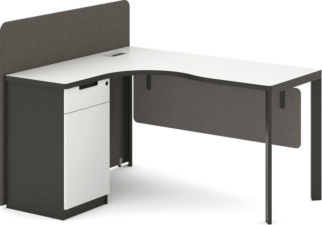Melamine Board Wooden Office Computer Table 1.4M / 1.6M With Metal Legs