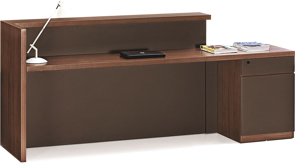 1.8M / 2.4M Modern Wood Reception Desk ISO9001 Certification