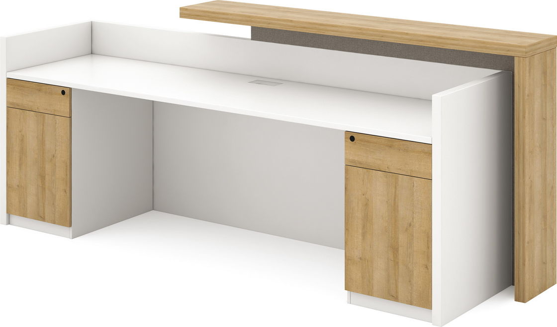 OEM 2.4M Office Reception Desks Office Counter Desk Long Shape