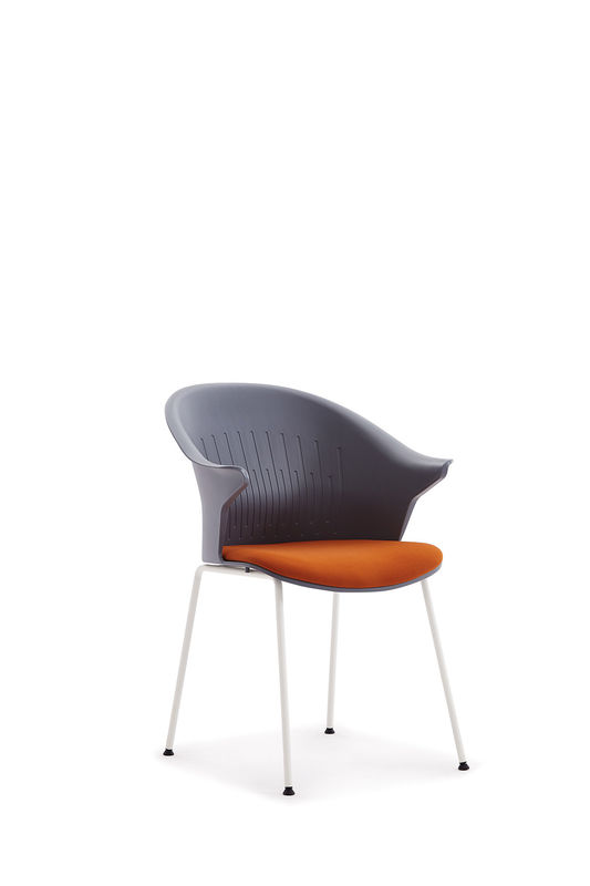 Modern PP Fiber Plastic Waiting / Training Room Chairs With Cotton Pad